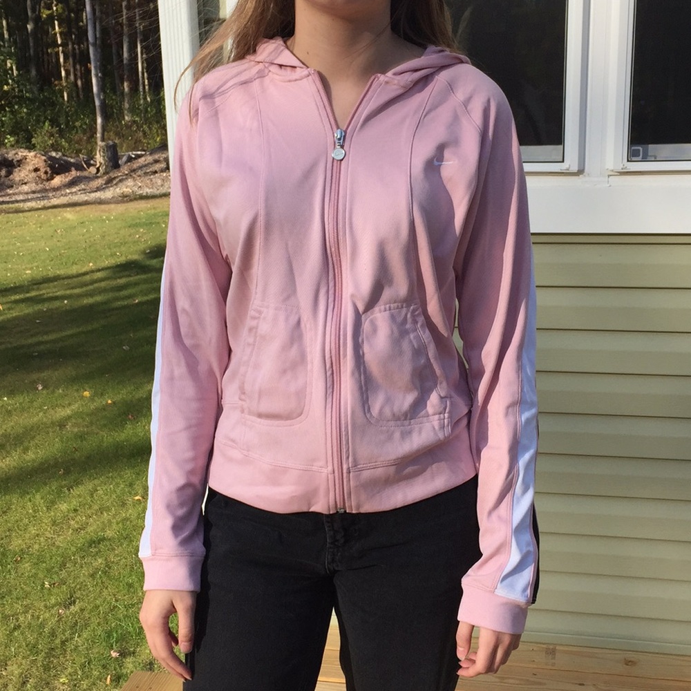 baby pink nike zip up
